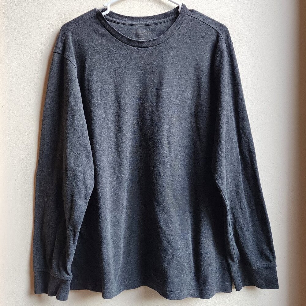 Croft & Barrow Gray Scoop Neck Long Sleeve Jersey Size Large
